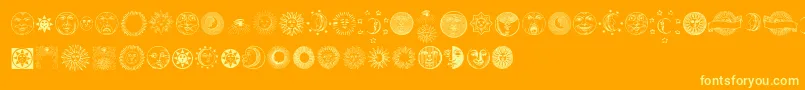 Astrodings Font – Yellow Fonts on Orange Background