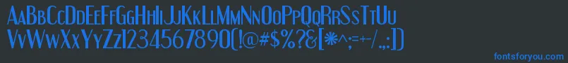EngebrechtreRegular Font – Blue Fonts on Black Background