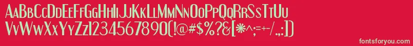 EngebrechtreRegular Font – Green Fonts on Red Background