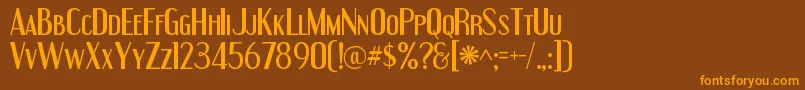 Weitere Informationen zur EngebrechtreRegular-Schriftart EngebrechtreRegular-Schriftart – Orangefarbene Schriften auf braunem Hintergrund