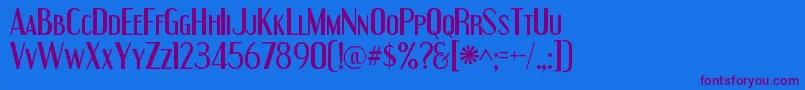 EngebrechtreRegular Font – Purple Fonts on Blue Background