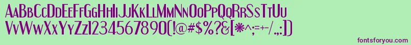 EngebrechtreRegular Font – Purple Fonts on Green Background