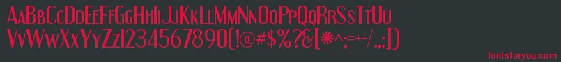 EngebrechtreRegular Font – Red Fonts on Black Background