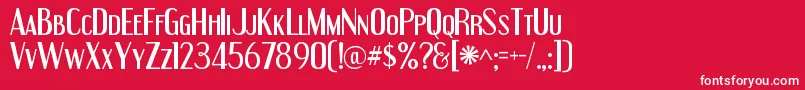 EngebrechtreRegular Font – White Fonts on Red Background