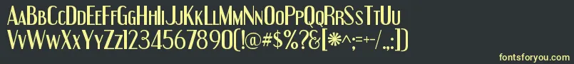EngebrechtreRegular Font – Yellow Fonts on Black Background