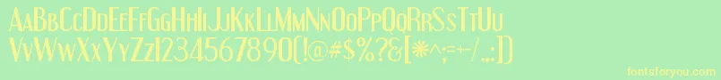 EngebrechtreRegular Font – Yellow Fonts on Green Background