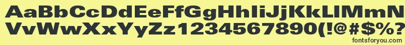 フォントUniversltstdXblackex – 黒い文字の黄色い背景