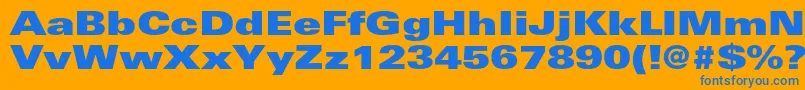 UniversltstdXblackex Font – Blue Fonts on Orange Background