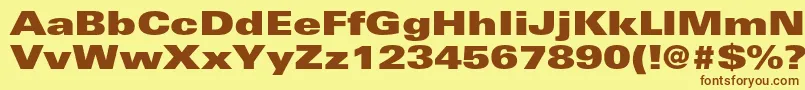 UniversltstdXblackex-Schriftart – Braune Schriften auf gelbem Hintergrund