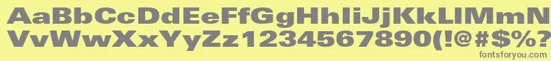UniversltstdXblackex Font – Gray Fonts on Yellow Background
