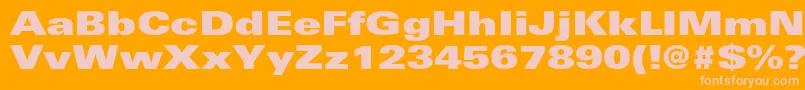 UniversltstdXblackex-fontti – vaaleanpunaiset fontit oranssilla taustalla