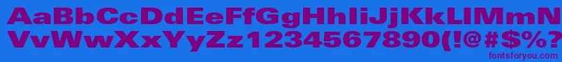 Police UniversltstdXblackex – polices violettes sur fond bleu