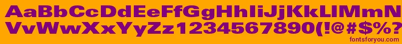 UniversltstdXblackex Font – Purple Fonts on Orange Background