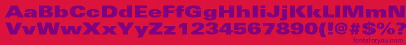 UniversltstdXblackex Font – Purple Fonts on Red Background