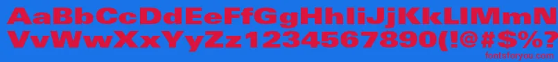 UniversltstdXblackex-fontti – punaiset fontit sinisellä taustalla