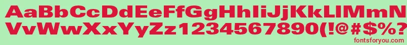 UniversltstdXblackex Font – Red Fonts on Green Background