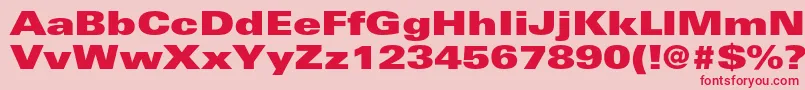 UniversltstdXblackex Font – Red Fonts on Pink Background