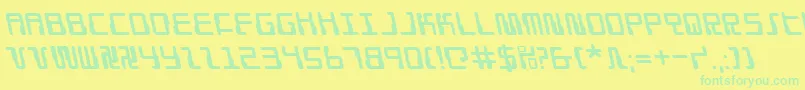 Fonte Droidloverl – fontes verdes em um fundo amarelo