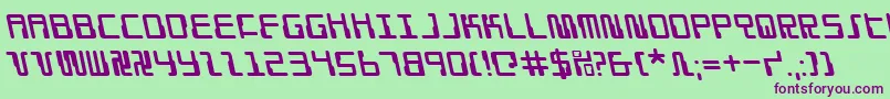 Droidloverl-Schriftart – Violette Schriften auf grünem Hintergrund