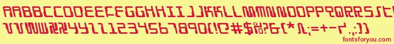 フォントDroidloverl – 赤い文字の黄色い背景