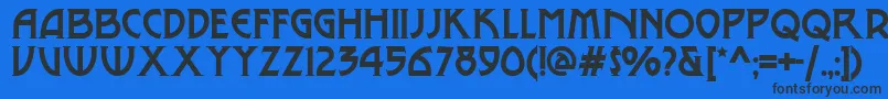 MetroModern Font – Black Fonts on Blue Background