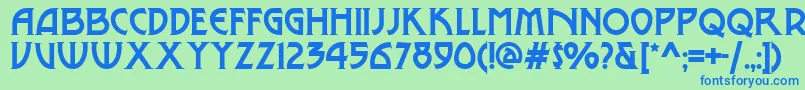 MetroModern Font – Blue Fonts on Green Background