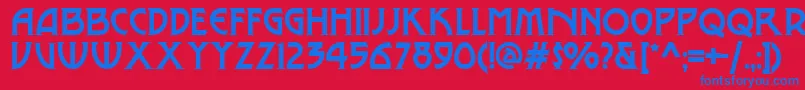 MetroModern Font – Blue Fonts on Red Background