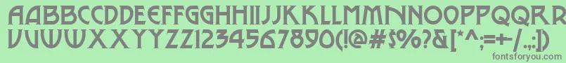 フォントMetroModern – 緑の背景に灰色の文字