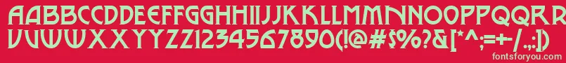 フォントMetroModern – 赤い背景に緑の文字