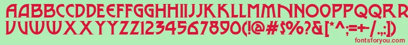 MetroModern Font – Red Fonts on Green Background