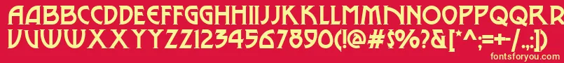 MetroModern Font – Yellow Fonts on Red Background