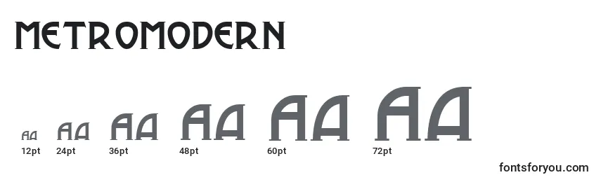 Размеры шрифта MetroModern