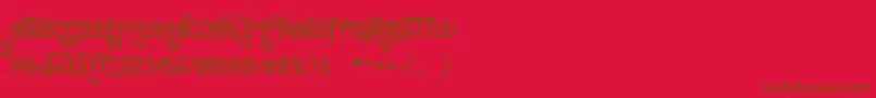 Maeninaja Font – Brown Fonts on Red Background