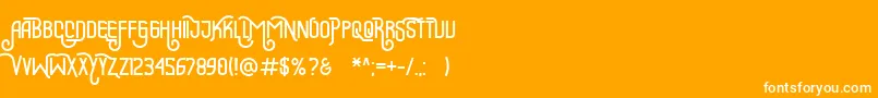 Maeninaja Font – White Fonts on Orange Background