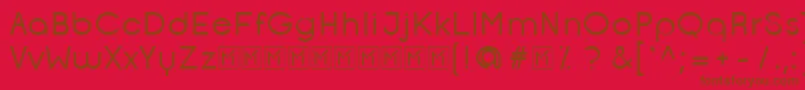 OpificioRegular-Schriftart – Braune Schriften auf rotem Hintergrund