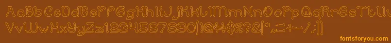 ArabianKnightHollow-Schriftart – Orangefarbene Schriften auf braunem Hintergrund