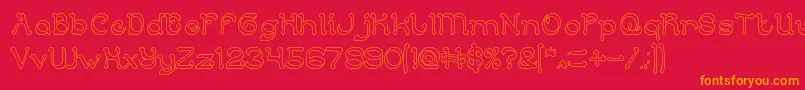 ArabianKnightHollow Font – Orange Fonts on Red Background