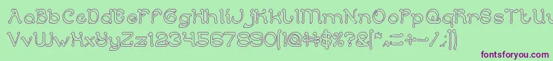 ArabianKnightHollow Font – Purple Fonts on Green Background