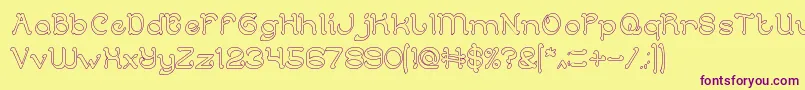 ArabianKnightHollow Font – Purple Fonts on Yellow Background