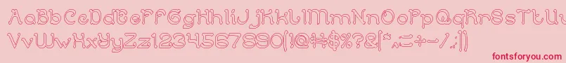 ArabianKnightHollow-fontti – punaiset fontit vaaleanpunaisella taustalla
