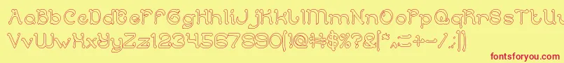 フォントArabianKnightHollow – 赤い文字の黄色い背景