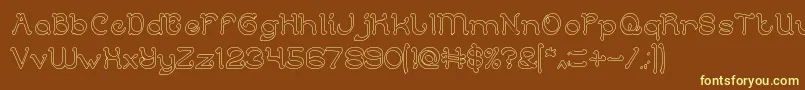 ArabianKnightHollow Font – Yellow Fonts on Brown Background
