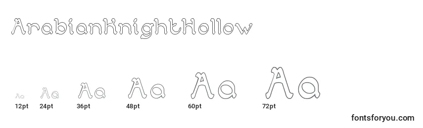 ArabianKnightHollow Font Sizes