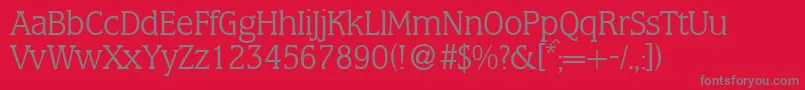 MarlonlightdbNormal Font – Gray Fonts on Red Background