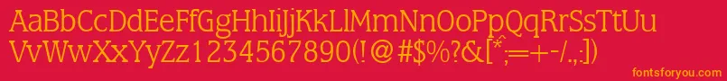 MarlonlightdbNormal Font – Orange Fonts on Red Background