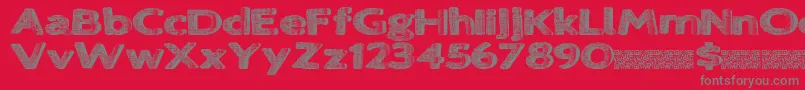 Lovejoy Font – Gray Fonts on Red Background