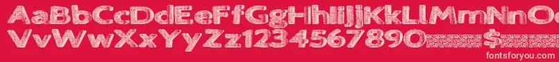 Lovejoy Font – Pink Fonts on Red Background
