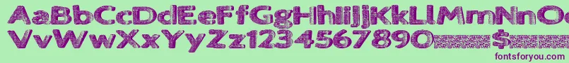 Lovejoy Font – Purple Fonts on Green Background