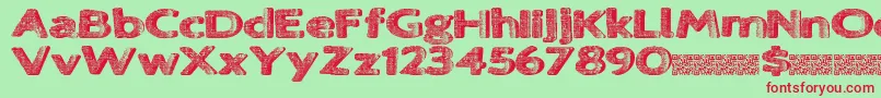 Lovejoy Font – Red Fonts on Green Background