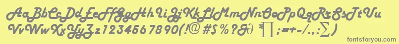 HarlekinDb Font – Gray Fonts on Yellow Background